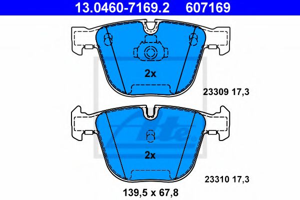 ATE Brake Pad Set, disc brake 10123322 - ATE