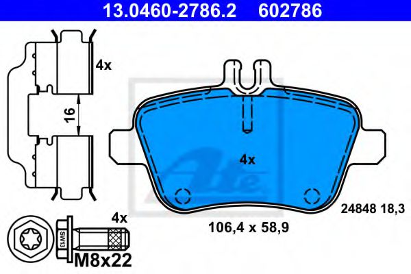 ATE Brake Pad Set, disc brake 11466535 - ATE