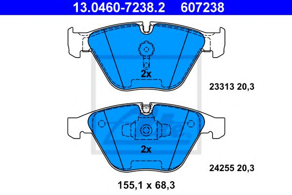 ATE Brake Pad Set, disc brake 10201068 - ATE