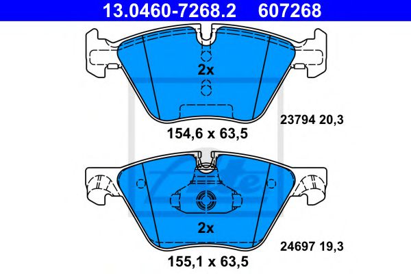ATE Brake Pad Set, disc brake 11163130 - ATE