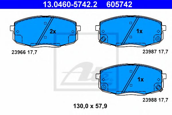 ATE Brake Pad Set, disc brake 10226668 - ATE
