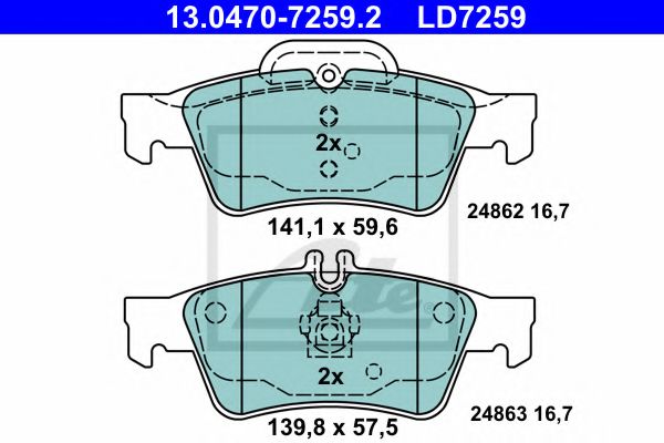 ATE Brake Pad Set, disc brake 10603966 - ATE
