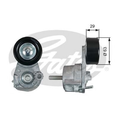 GATES Tensioner Pulley, v-ribbed belt 12189312 - GATES