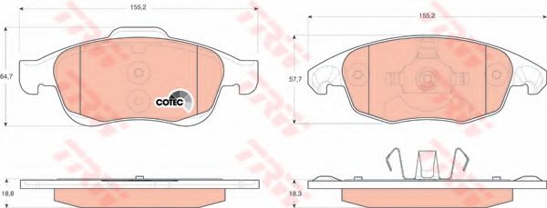 TRW Brake Pad Set, disc brake 10677244 - TRW