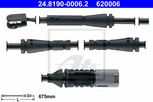 ATE Warning Contact, brake pad wear 10604265 - ATE
