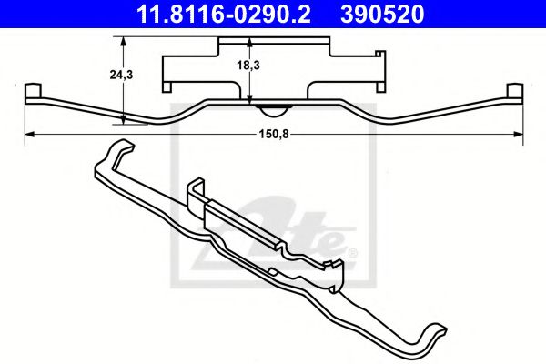 ATE Spring, brake caliper 10253506 - ATE