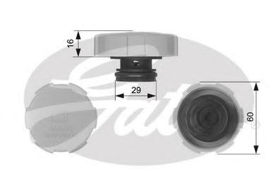 GATES Sealing Cap, coolant tank 11421643 - GATES