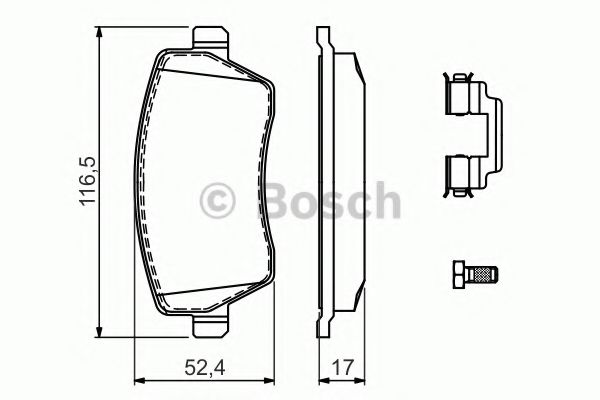 BOSCH Brake Pad Set, disc brake 11427870 - BOSCH