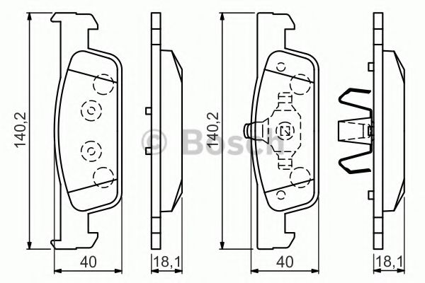 BOSCH Brake Pad Set, disc brake 11427897 - BOSCH