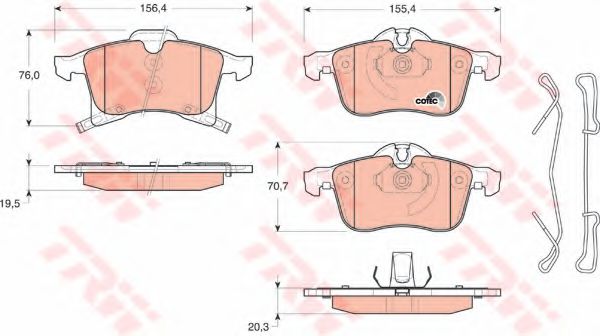 TRW Brake Pad Set, disc brake 10702832 - TRW