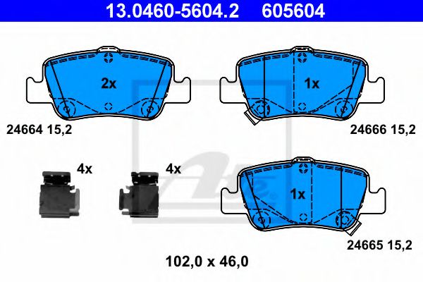 ATE Brake Pad Set, disc brake 10202281 - ATE