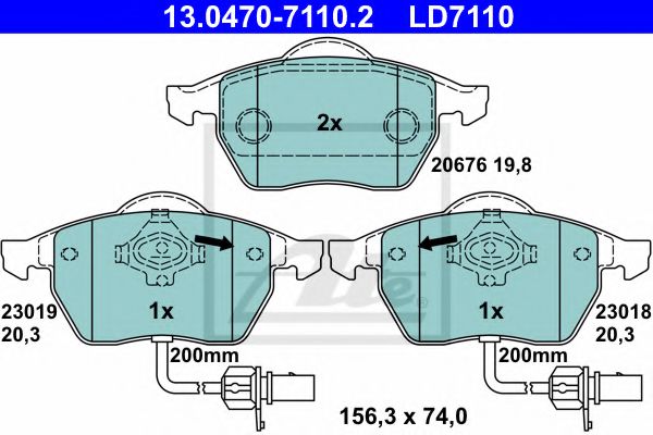 ATE Brake Pad Set, disc brake 10330446 - ATE