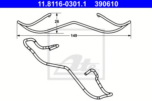 ATE Spring, brake caliper 10800506 - ATE