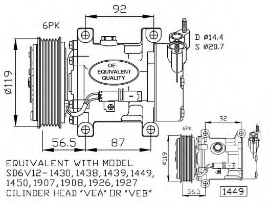 NRF Compressor, air conditioning 11541115 - NRF