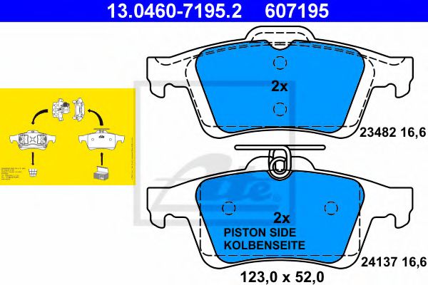 ATE Brake Pad Set, disc brake 10123346 - ATE