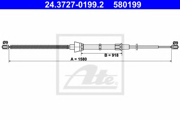 ATE Cable Pull, parking brake 10604165 - ATE