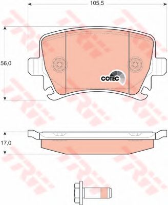 TRW Brake Pad Set, disc brake 3275643 - TRW