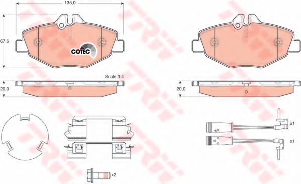 TRW Brake Pad Set, disc brake 4701635 - TRW