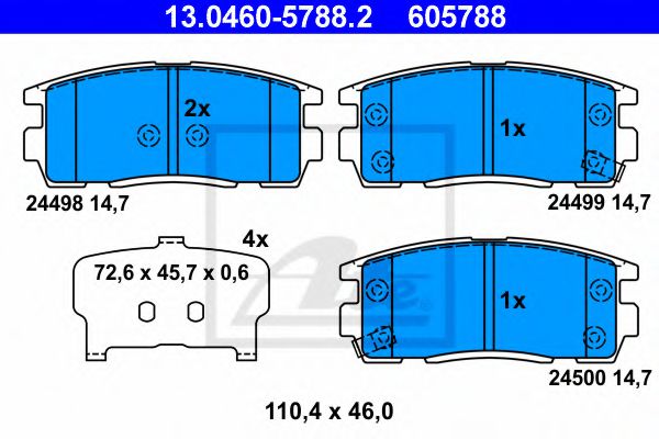 ATE Brake Pad Set, disc brake 4123667 - ATE