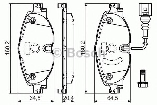 BOSCH Brake Pad Set, disc brake 11427896 - BOSCH