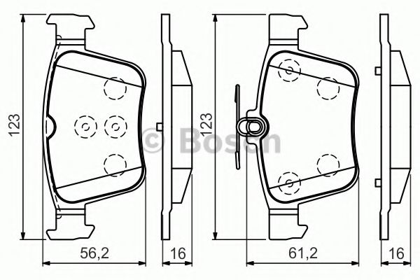 BOSCH Brake Pad Set, disc brake 11468692 - BOSCH