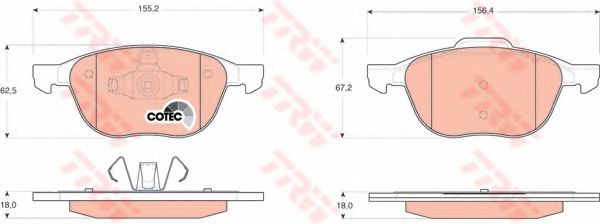 TRW Brake Pad Set, disc brake 10701920 - TRW