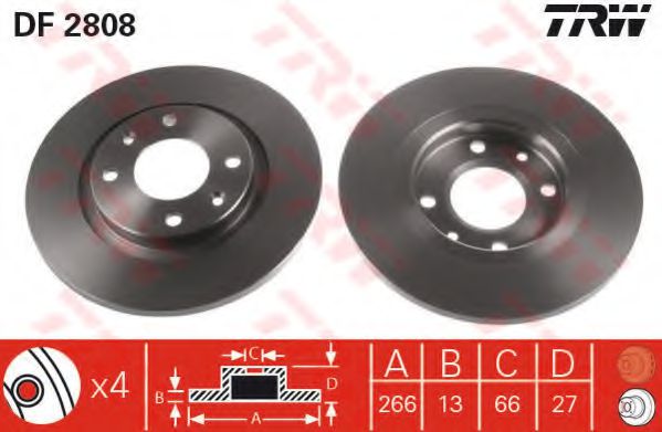 TRW Brake Disc 10704233 - TRW