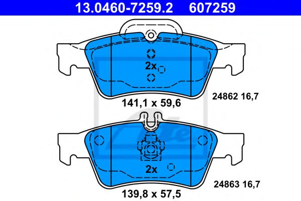 ATE Brake Pad Set, disc brake 4701104 - ATE
