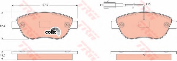 TRW Brake Pad Set, disc brake 10677288 - TRW