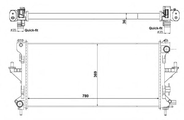 NRF Radiator, engine cooling 11543848 - NRF