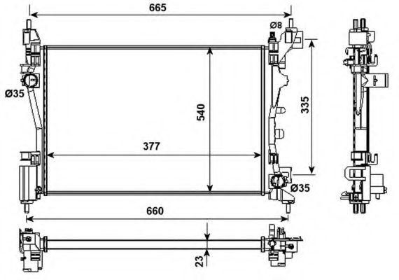 NRF Radiator, engine cooling 11544480 - NRF