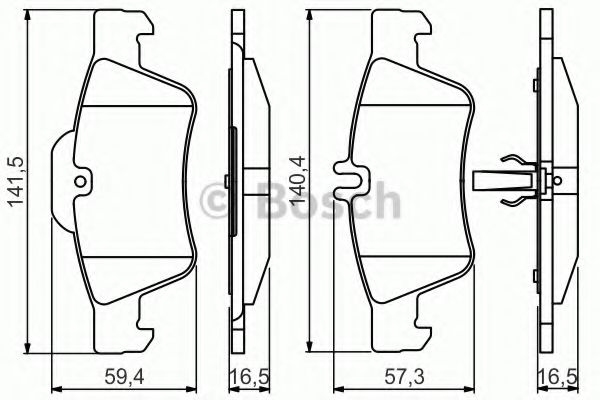 BOSCH Brake Pad Set, disc brake 11716574 - BOSCH