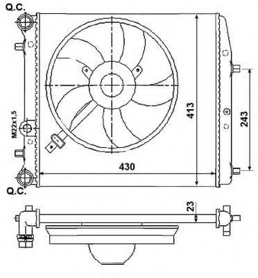 NRF Radiator, engine cooling 11543683 - NRF