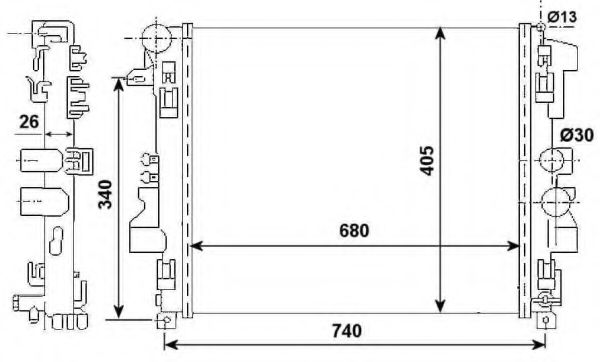 NRF Radiator, engine cooling 11544326 - NRF