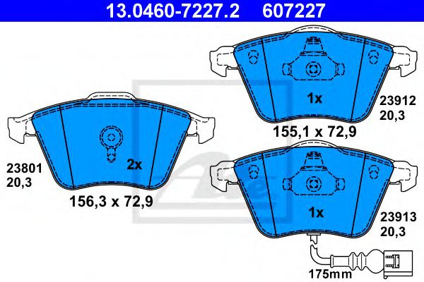 ATE Brake Pad Set, disc brake 10123374 - ATE