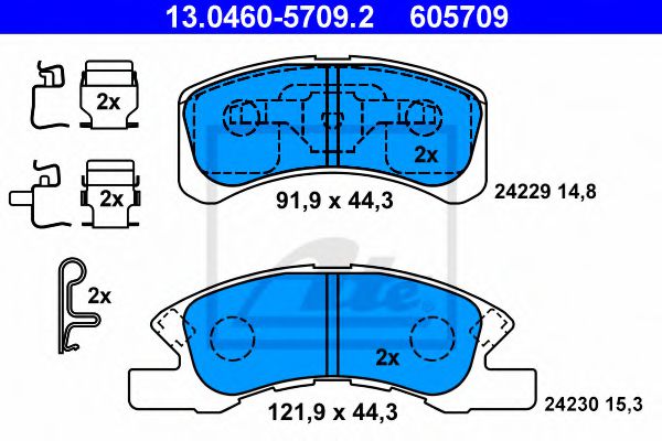 ATE Brake Pad Set, disc brake 10123041 - ATE