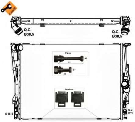 NRF Radiator, engine cooling 11544061 - NRF