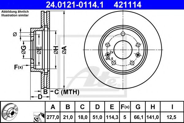 ATE Brake Disc 10124062 - ATE