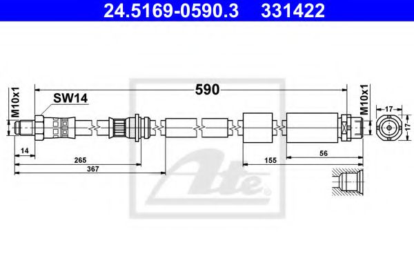 ATE Brake Hose 11524448 - ATE