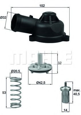 MAHLE Thermostat, coolant 11914819 - MAHLE