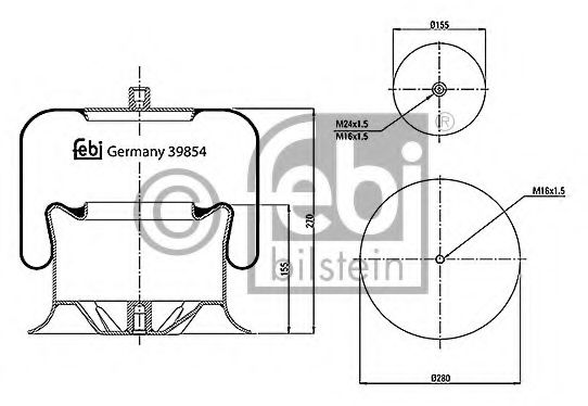 FEBI BILSTEIN Bellow, air suspension 11588624 - FEBI BILSTEIN