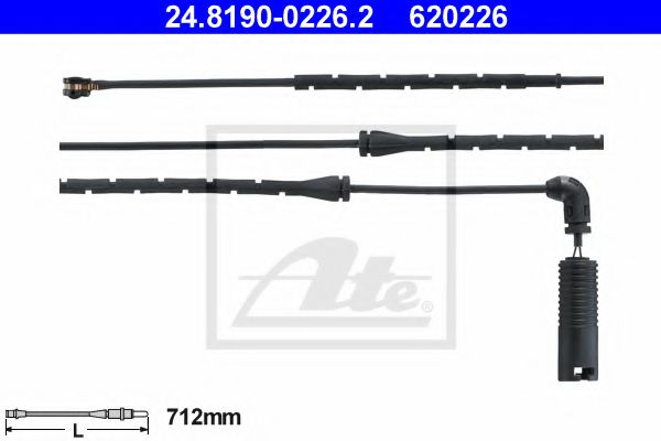 ATE Warning Contact, brake pad wear 10126822 - ATE