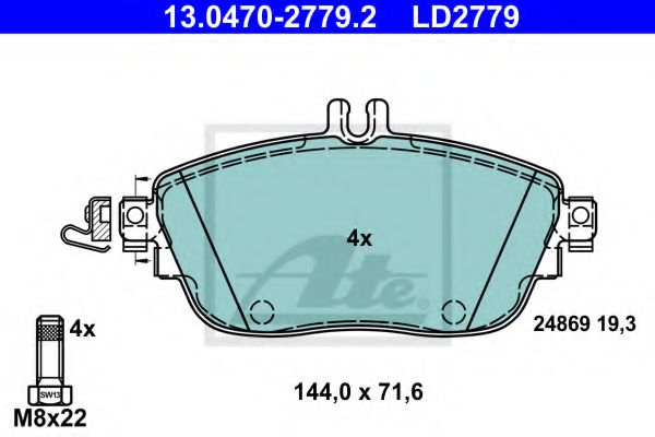 ATE Brake Pad Set, disc brake 11524423 - ATE