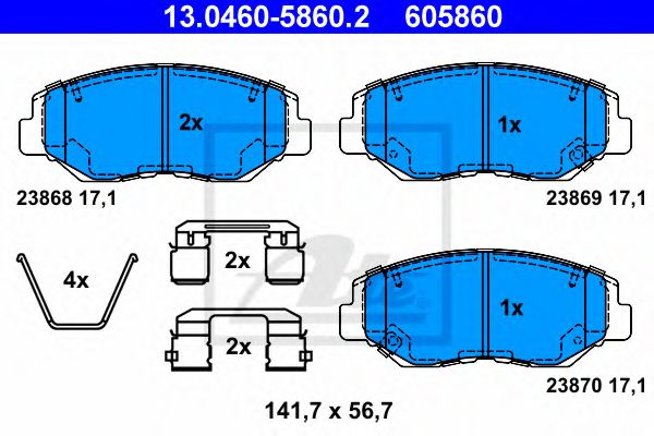 ATE Brake Pad Set, disc brake 10253544 - ATE