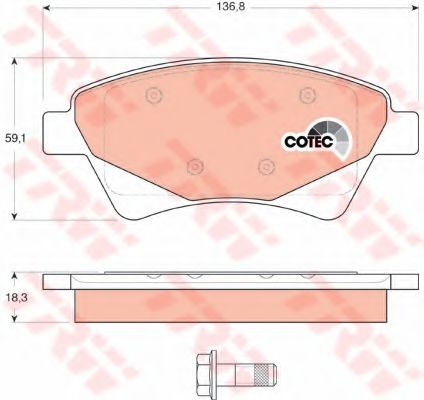 TRW Brake Pad Set, disc brake 10702257 - TRW
