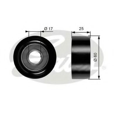 GATES Deflection/Guide Pulley, v-ribbed b 11421649 - GATES