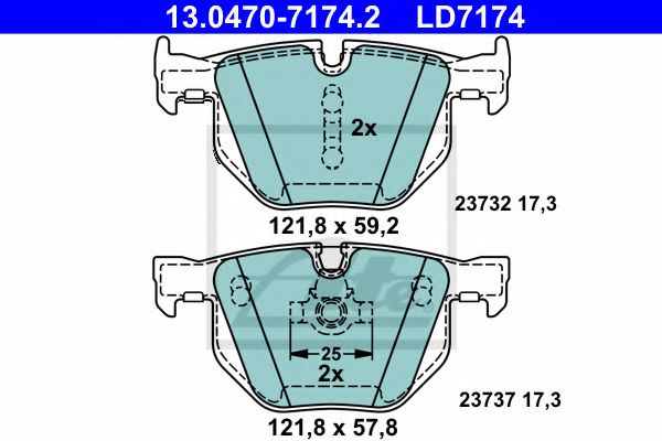 ATE Brake Pad Set, disc brake 10330453 - ATE