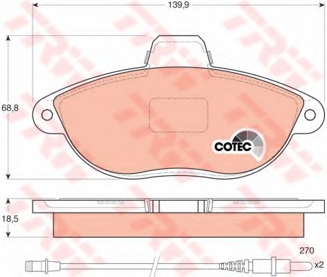 TRW Brake Pad Set, disc brake 10700120 - TRW