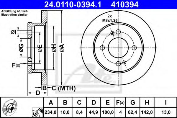 ATE Brake Disc 11604307 - ATE