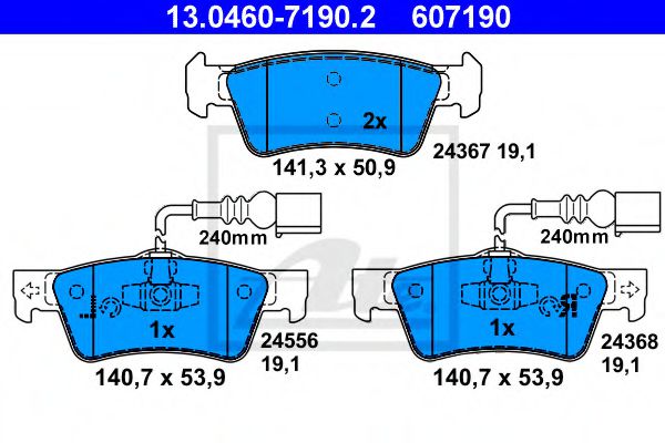 ATE Brake Pad Set, disc brake 10123342 - ATE